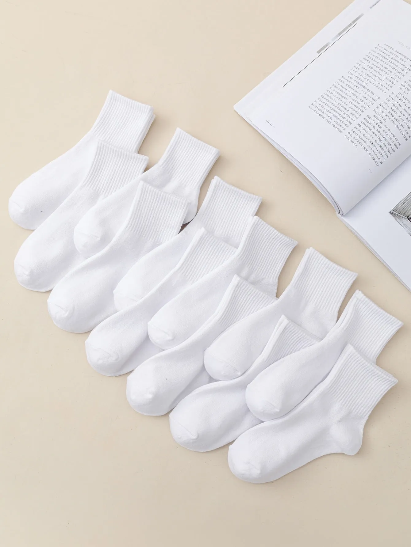 12pairs Minimalist Crew Socks