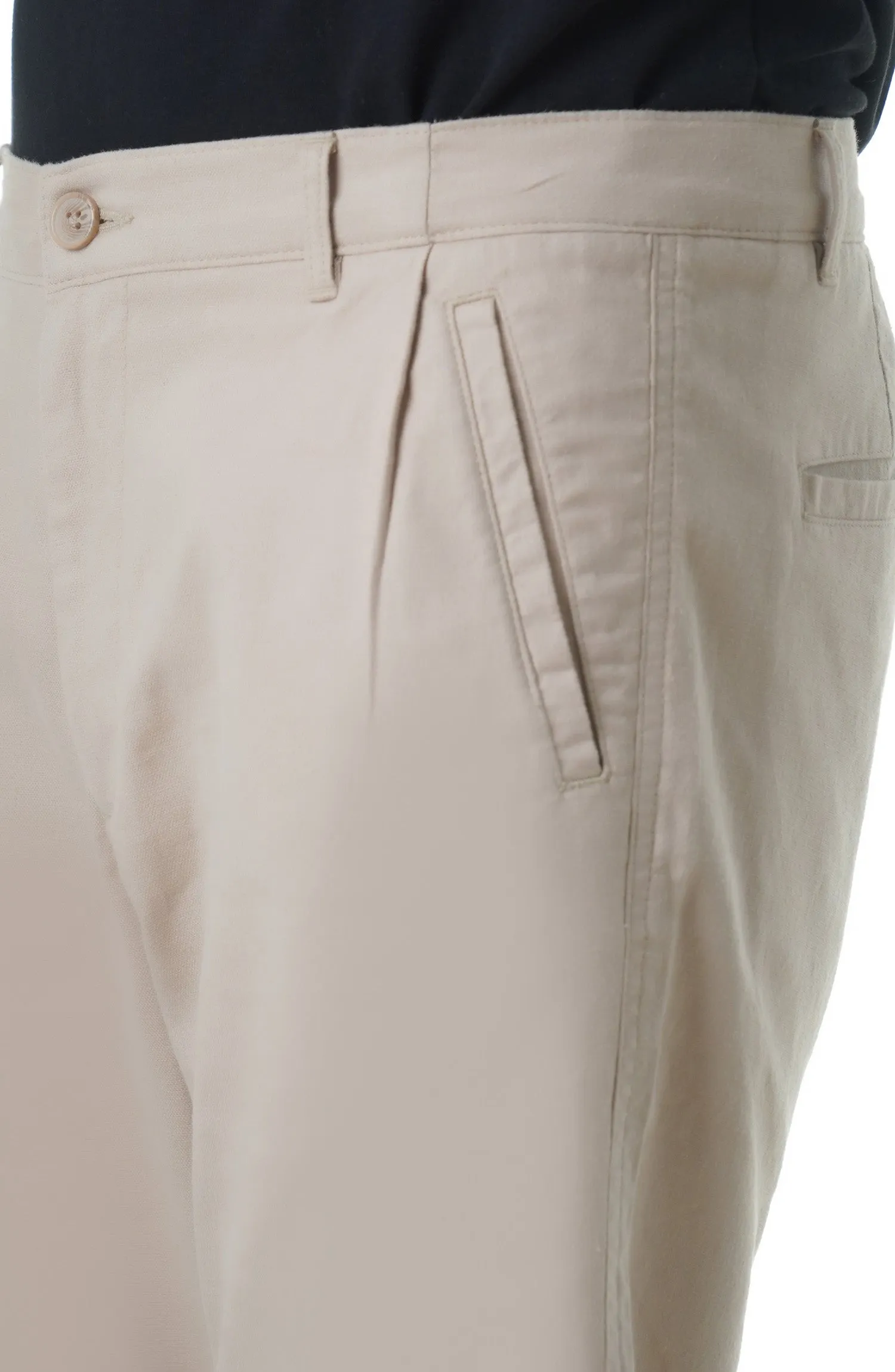 2 Qtr Linen Shorts - Khaki