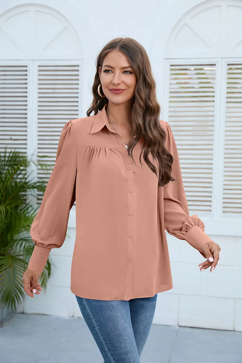 3 Elegant Puff Sleeve Collar Shirts ( S - 3X )