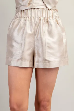 All Of The Lights High Waist Metallic Shorts