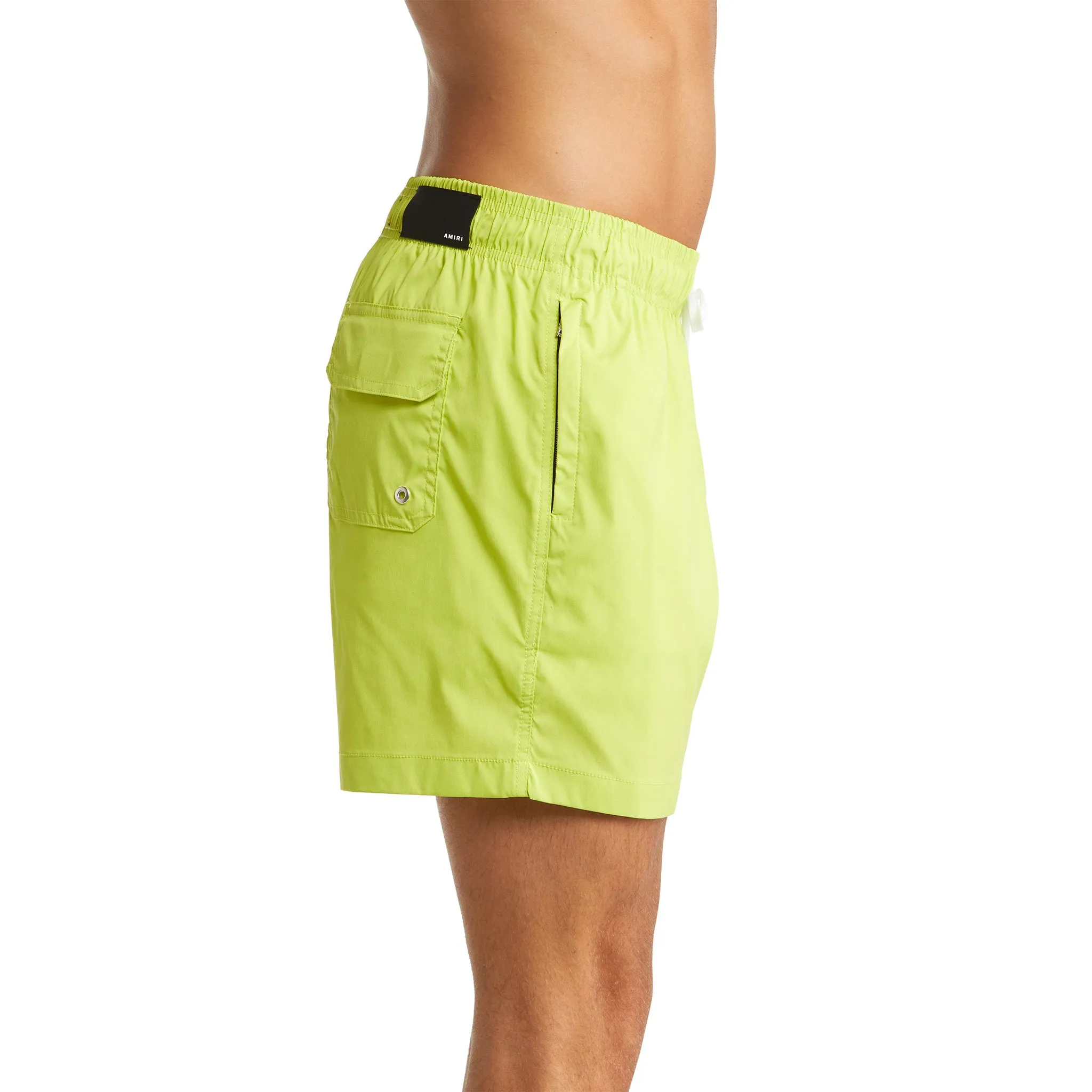 Amiri Ma Bar Logo Swim Shorts Lime