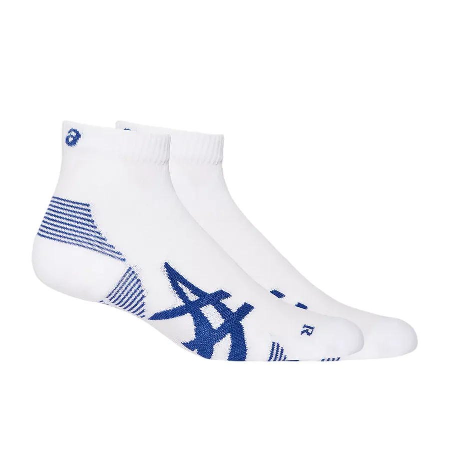 Asics shock-absorbing running sock 3013A800-100 white-blue. Pack of 2 pairs