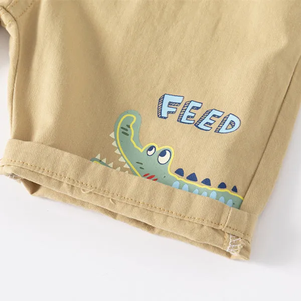 Baby Kid Boys Letters Dinosaur Cartoon Print Shorts