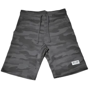 Black Camo Cotton Premium Logo Shorts