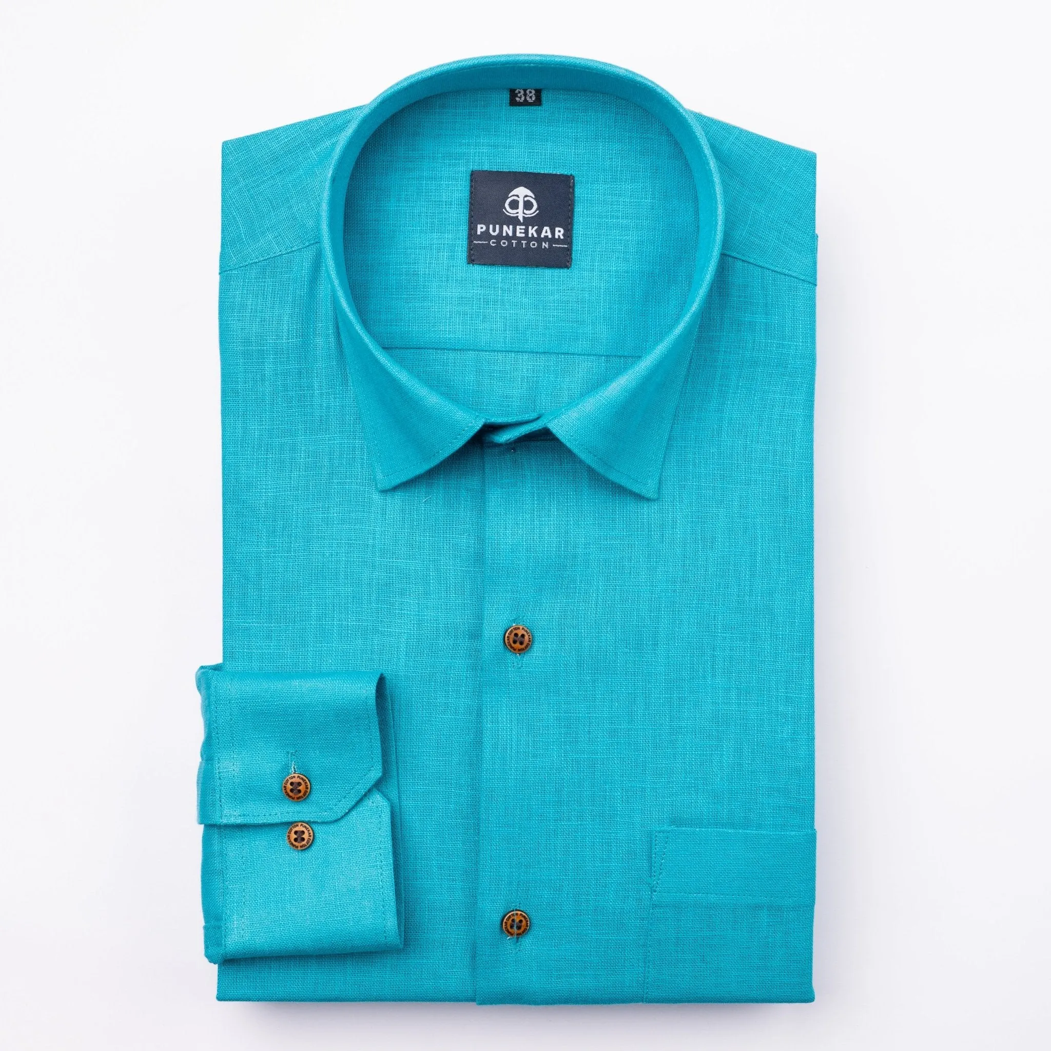 Blue Color Linen Formal Shirts For Men