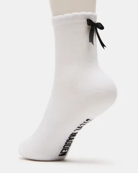 BOW SOCKS WHITE