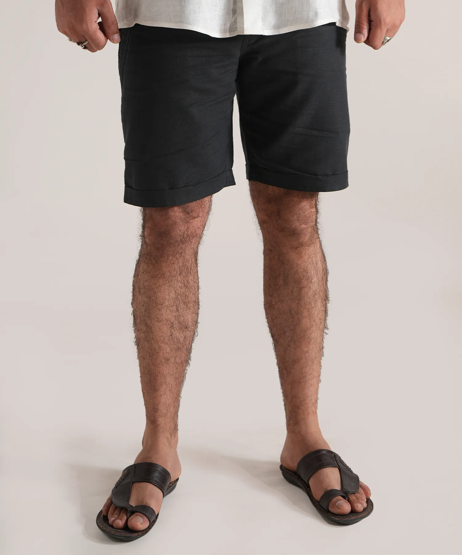 Charcoal Linen Shorts