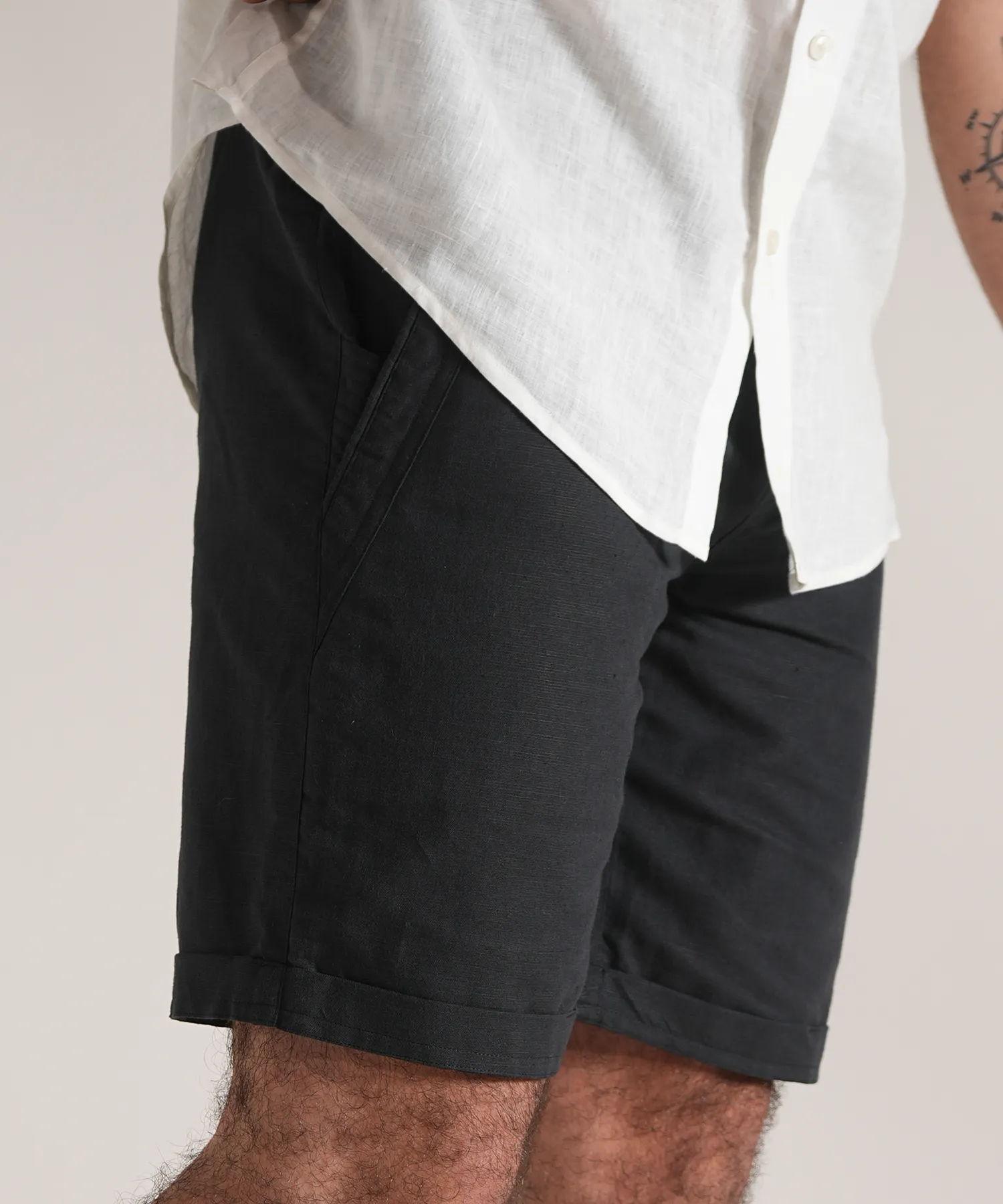 Charcoal Linen Shorts