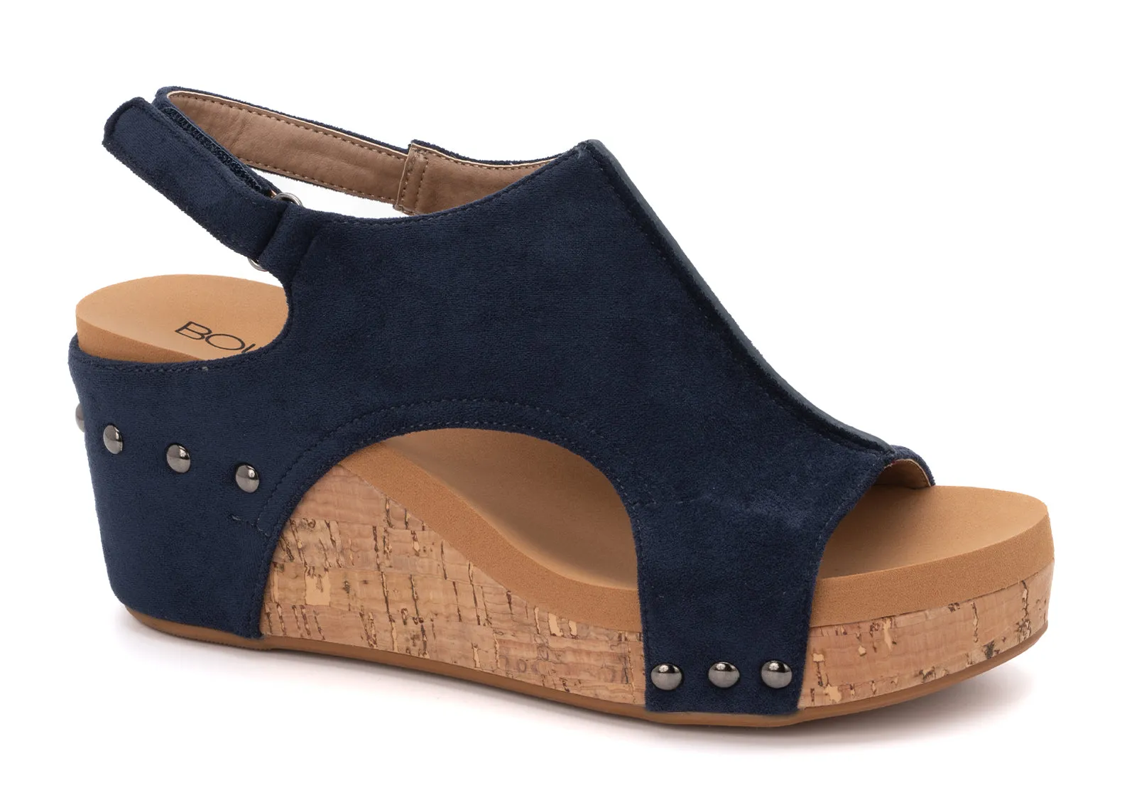 Corkys Navy Suede Carley Wedge