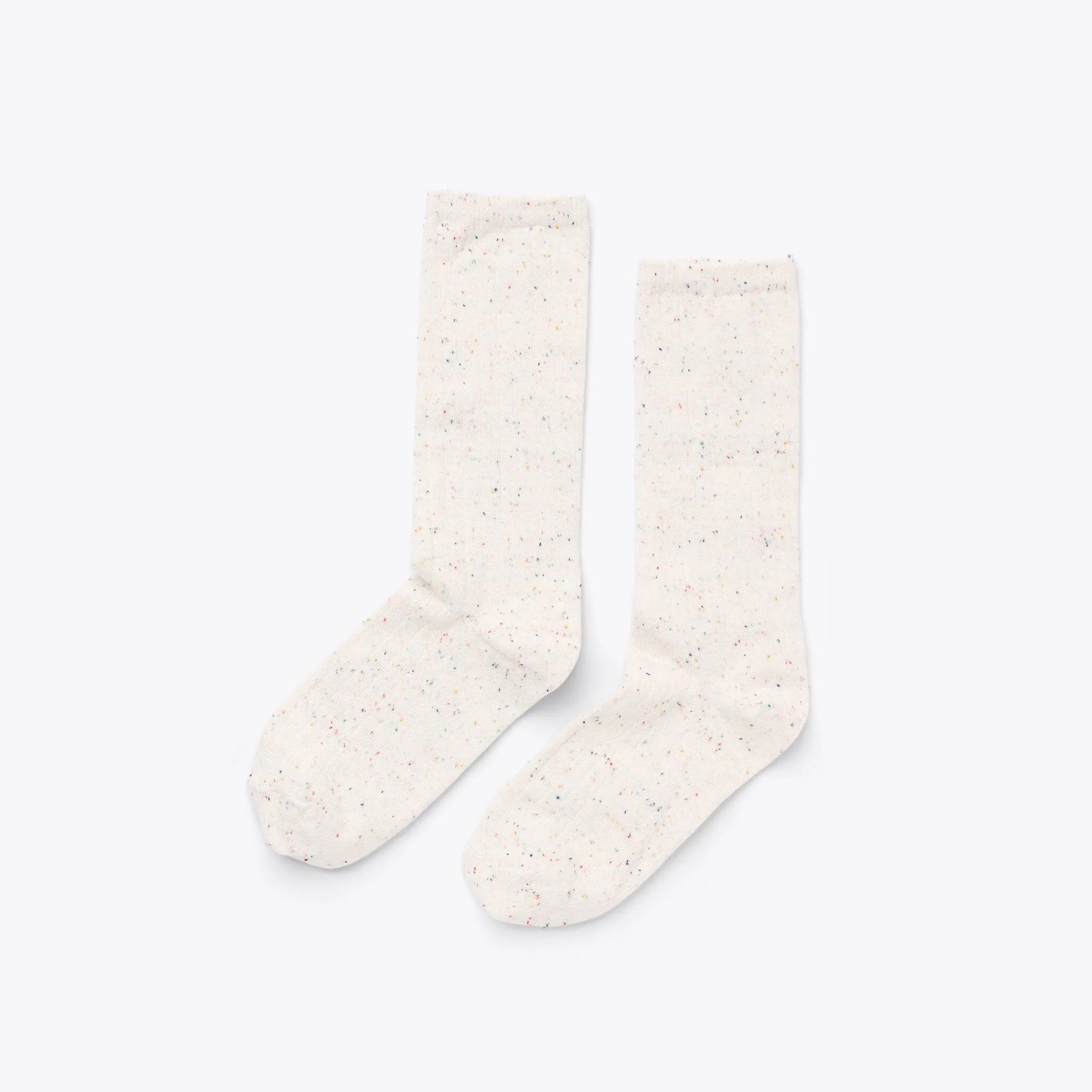 Cotton Crew Sock Ivory Multicolor Marl