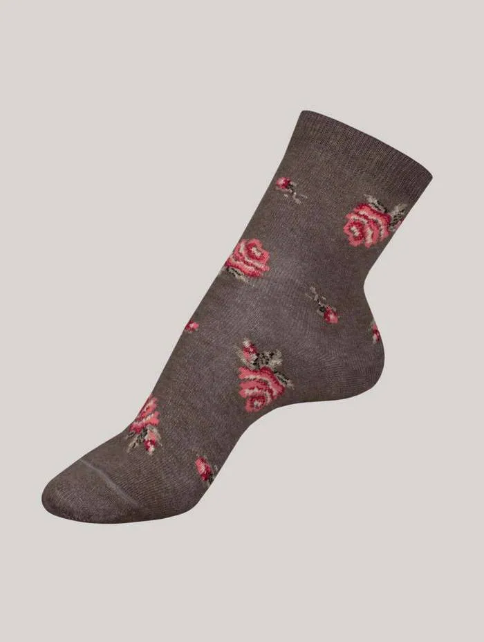 DAMEN SOCKEN MIT ROSENMUSTER