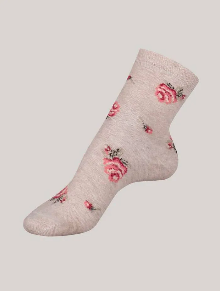 DAMEN SOCKEN MIT ROSENMUSTER