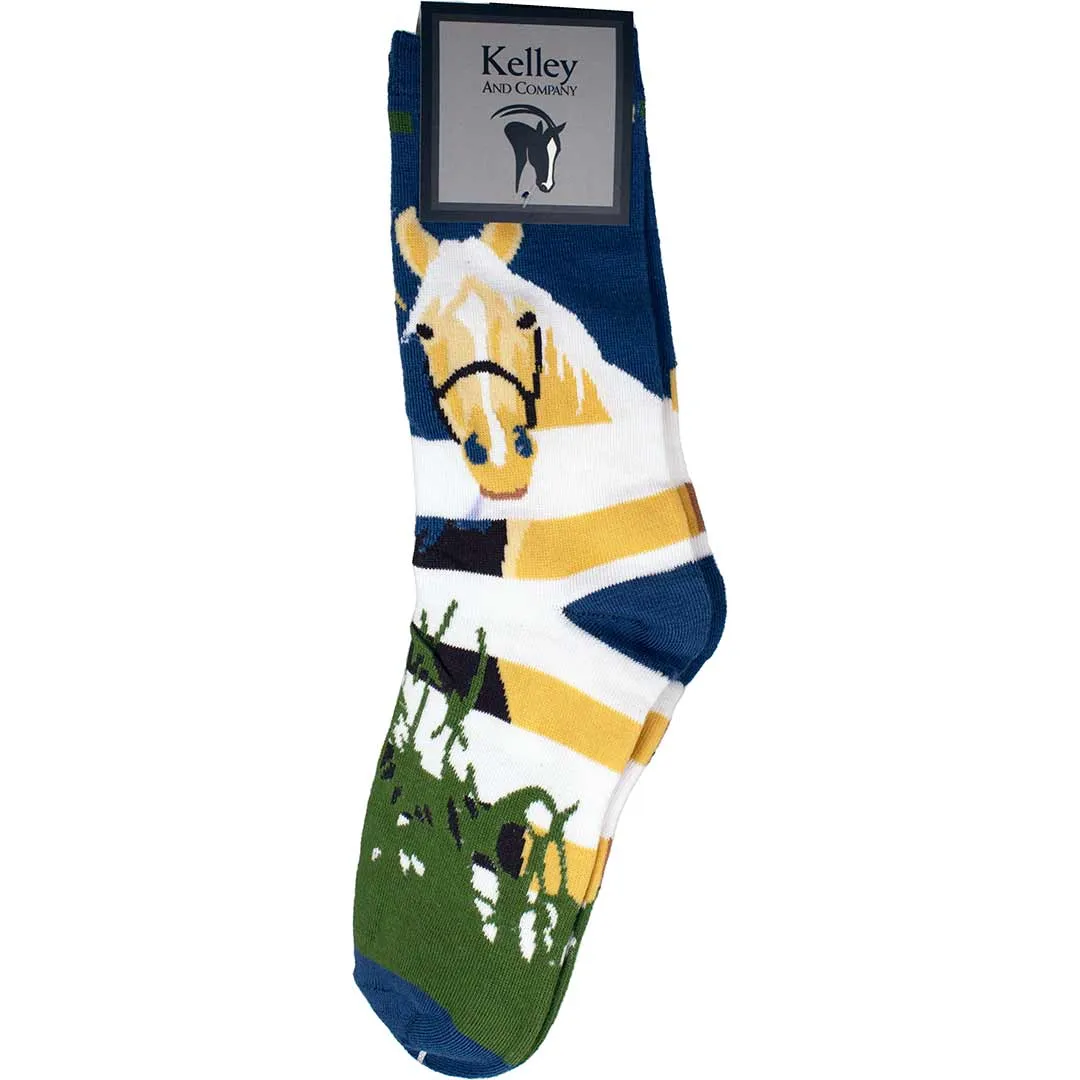 Kelley and Company At the Fence Crew Socks