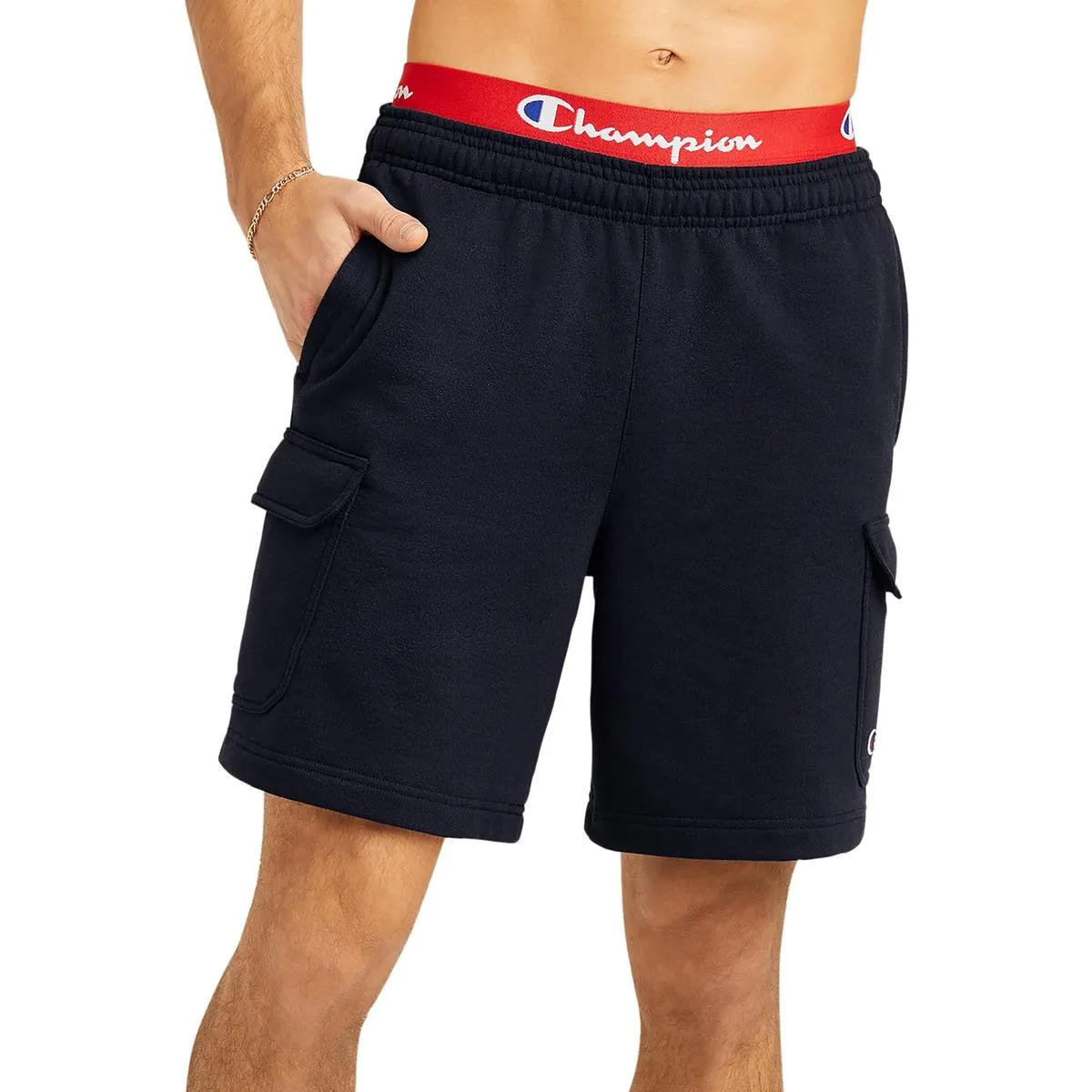 Mens Heathered Cotton Cargo Shorts