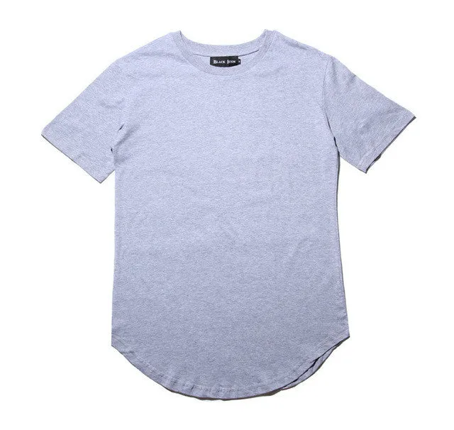 Men's Urban Clothing Long T Shirt with Curved Hem