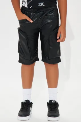 Mini PU Zip Pocket Short - Black