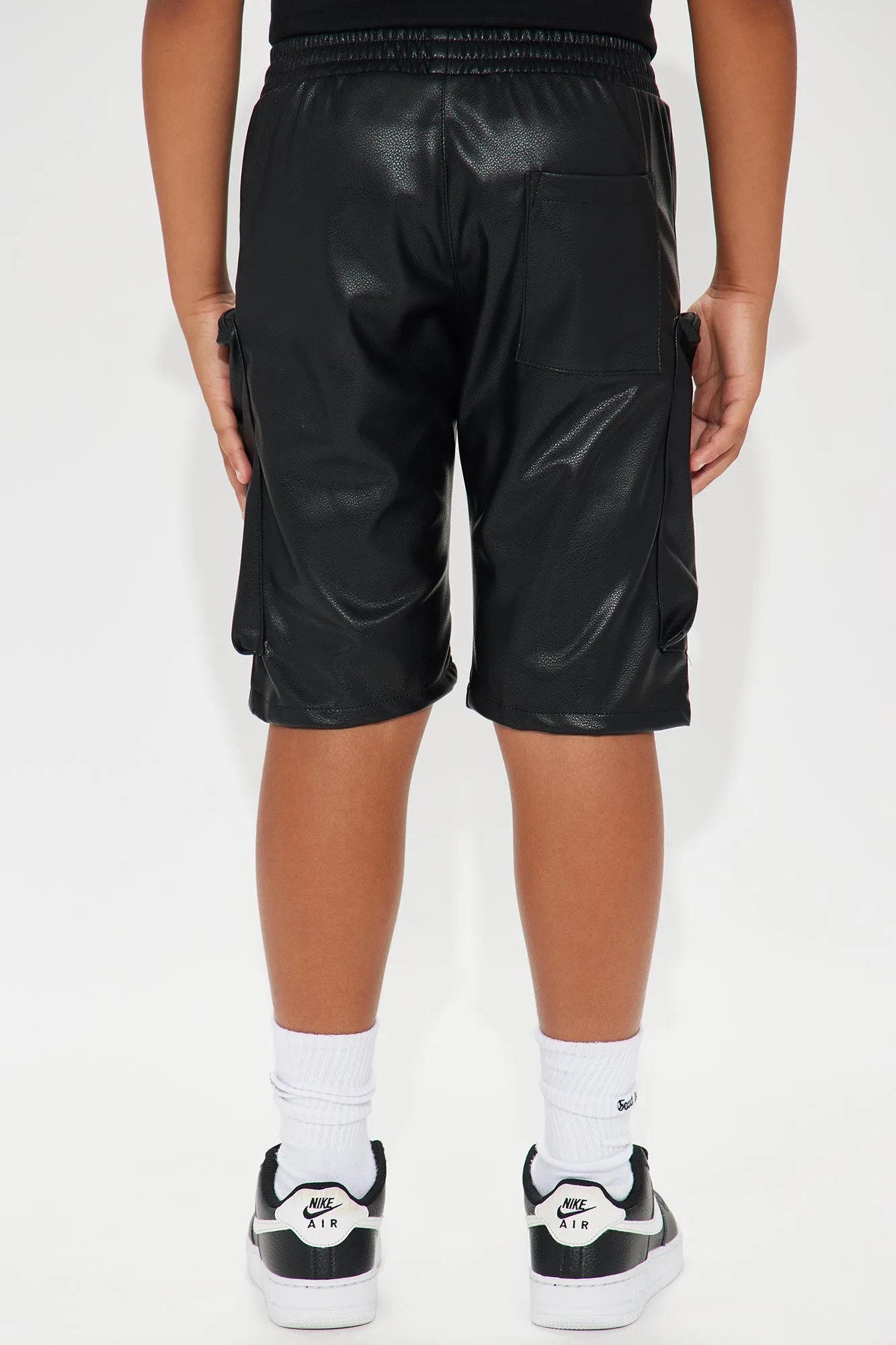 Mini PU Zip Pocket Short - Black