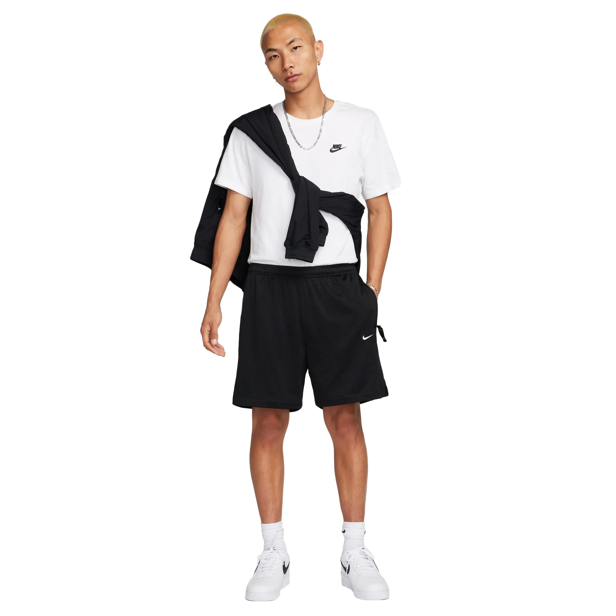 Nike Solo Swoosh Mesh Shorts Black/White FN3904-010