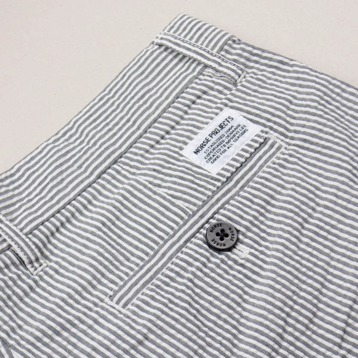 Norse Projects - Aros Seersucker Shorts - Navy Stripe