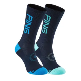 Ping Logo Golf Socks 2 Pack - Navy Multi