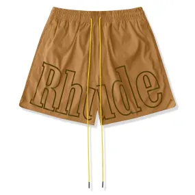 Rhude Logo Swim Shorts Camel