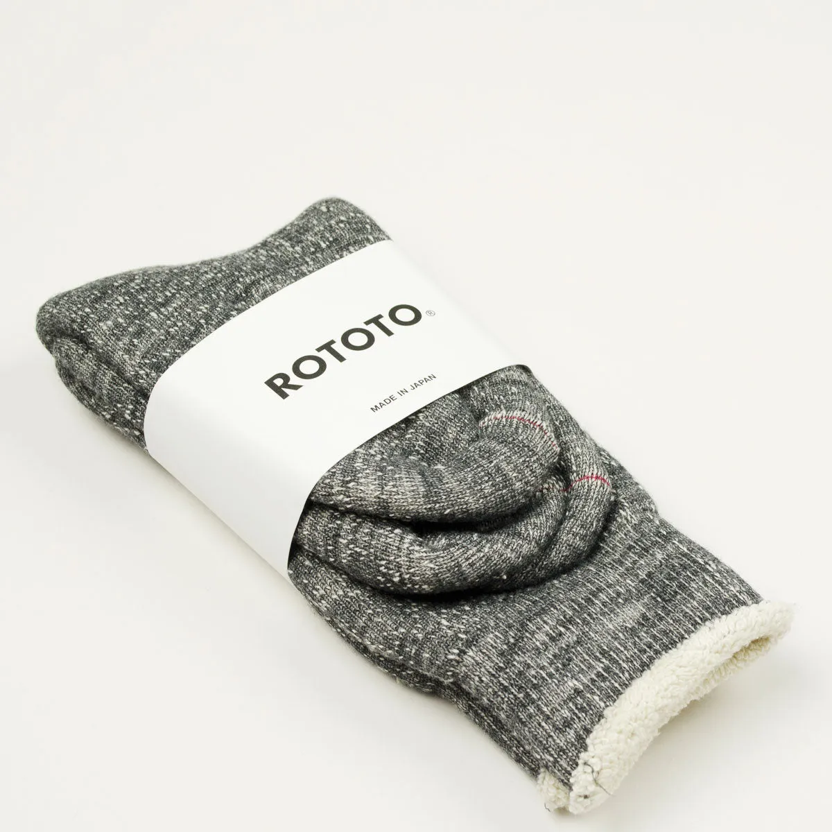 RoToTo - Double Face Merino Cotton Crew Socks - Charcoal