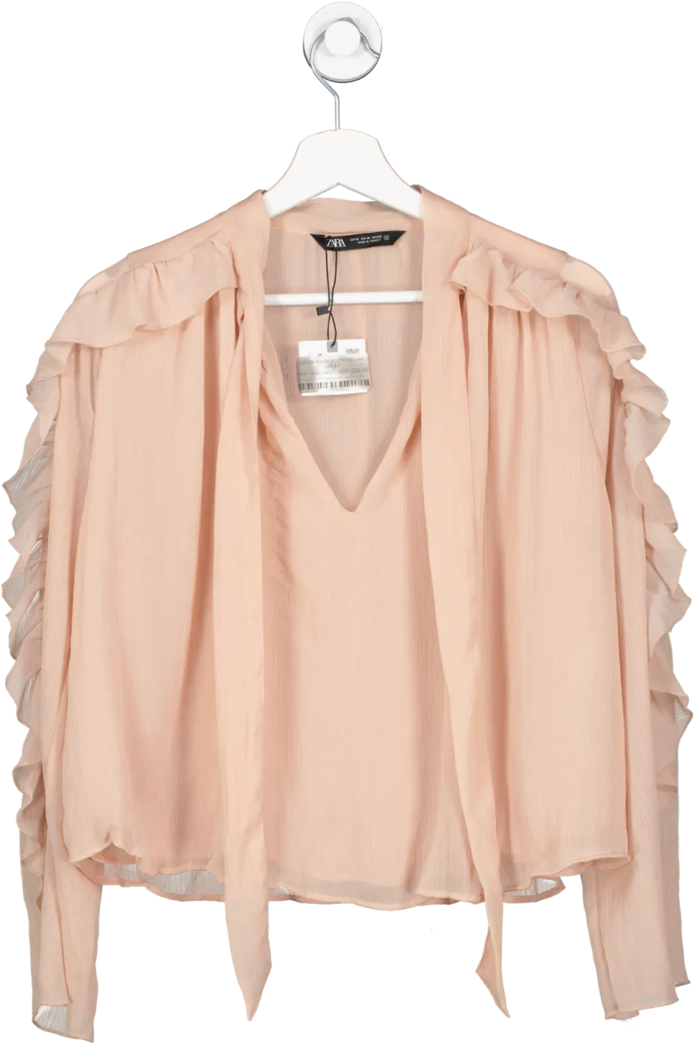 ZARA Nude Ruffle blouse BNWT UK M